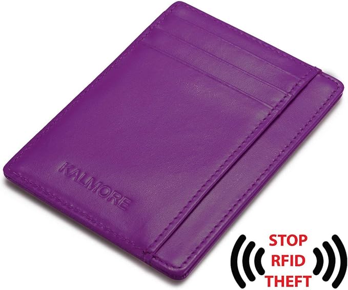 KALMORE Genuine Leather Front Pocket Slim Wallet Credit Card Holder with ID Window - Image 3