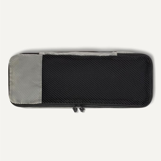 Amazon Essentials 4-Piece Slim Packing Cubes, Travel Accessories Set, Luggage Organizer, Suitcase Organizer with Double Zipper, Mesh Top, Space-Saving, Gray (Previously Amazon Basics) - Image 5
