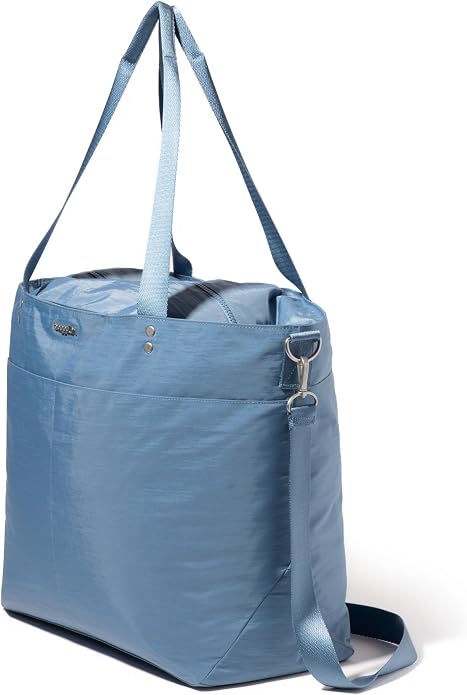Baggallini Carryall Tote - Lightweight Nylon Zipper Top Weekender Travel Beach Bag w/Luggage Sleeve - Image 9