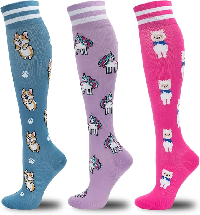fenglaoda Compression Socks for Women Men 3 Pairs Graduated Compression Support Circulation Socks for Nurses by fenglaoda