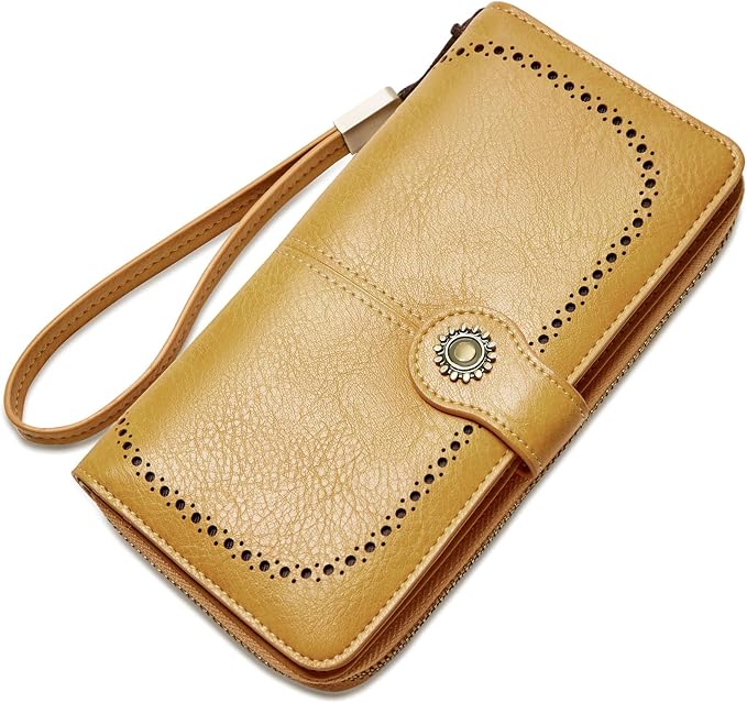 TFKGS Wallet for Women RFID Blocking Leather Large Capacity Card Holder Ladies Phone Clutch Travel Long Purse Wristlet | RFID Blocking - Image 9