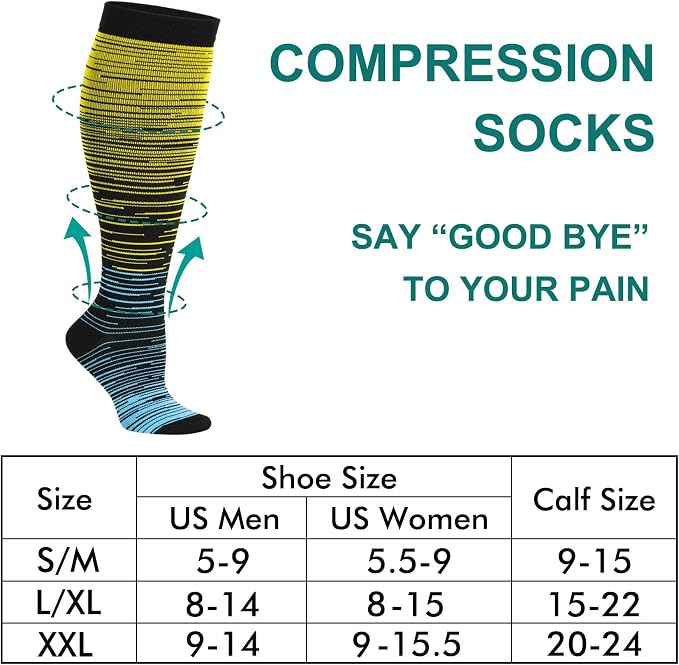 7 Pairs Copper Compression Socks for Men Women 20-30 mmHg Knee High Socks | S/M to XXL Fit, Copper Fiber, Graduated Compression, Circulation Support, Moisture Wicking, Tired Legs & Swelling Relief - Image 3