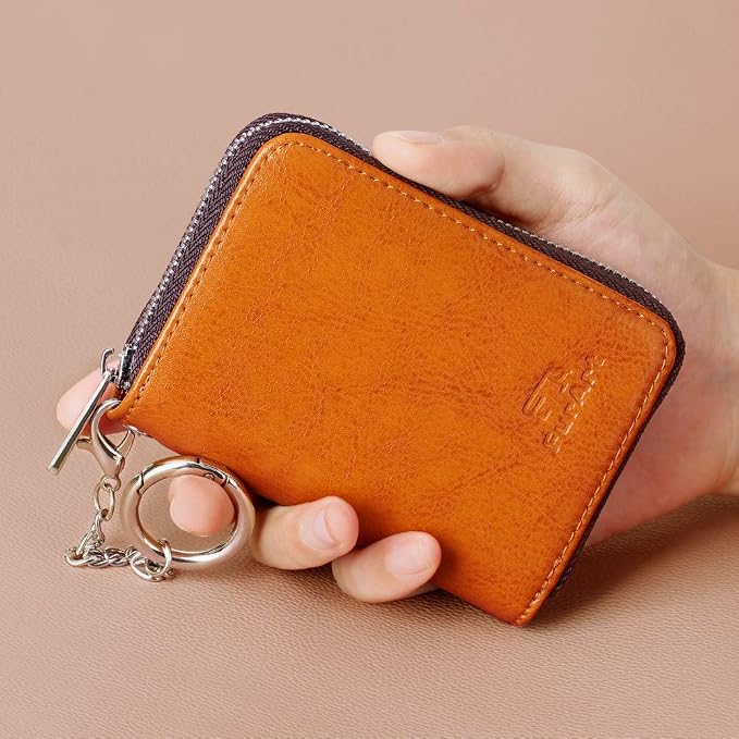 FurArt Zipper Wallet Women RFID Credit Card Holder keychain Wallet | ID Window RFID Blocking Compact Small business 15/16 slots - Image 6