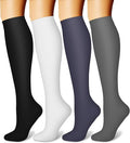 CHARMKING Compression Socks for Women & Men, 4 Pairs, Travel Nurse Athlete | Graduated 10-15mmHg compression, soft stretch fabric, boost blood circulation, relieve leg swelling, ideal for travel, nurses by CHARMKING