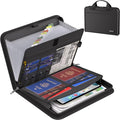 ENGPOW Accordion File Organizer, Fireproof Expanding File Folder with 13 Pockets Document Organizer with Handle & Labels, Portable Home Travel Safe Storage for Letter A4 Files and More, Black by ENGPOW