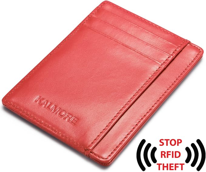KALMORE Genuine Leather Front Pocket Slim Wallet Credit Card Holder with ID Window - Image 2