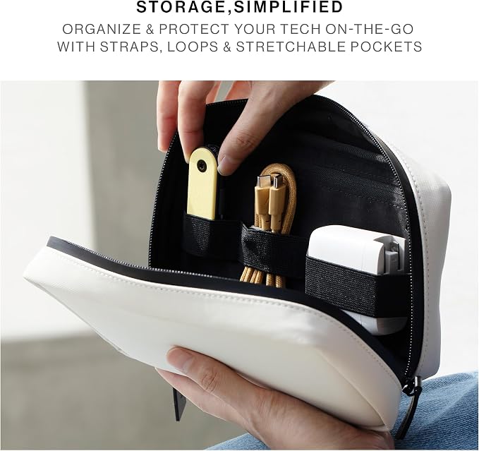 Native Union Stow Organizer – Premium Travel Tech Kit Crafted with Durable Canvas – Keep Essentials Organized with Flexible Storage & Quick-Access Pocket for Cable, Charger, SIM Card & More(Sandstone) - Image 6