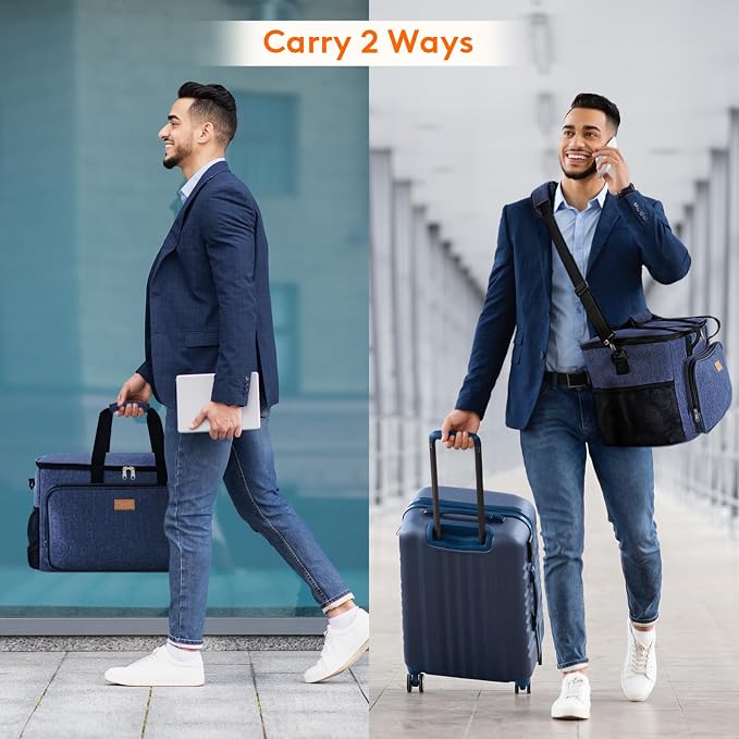 Lifewit Medium Lunch Bag Insulated Lunch Box Soft Cooler Cooling Tote for Adult Men Women, Dark Blue 48-Can (33L) - Image 5