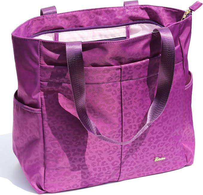 ESVAN Original Floral Tote Bag Large Shoulder Bag with Multi Pockets for Gym Travel Beach Daily Bags by ESVAN