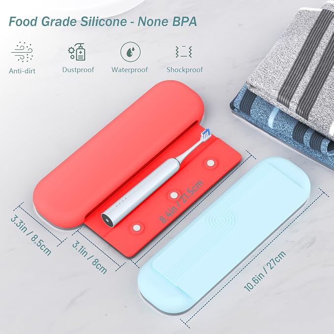 Silicone Toothbrush Travel Case, Upgrade Large Toothbrush Case for Travel | Electric & Manual Toothbrush Travel Cover for Men and Women, Portable Toothbrush Holder for Trave, Gym, Business Trip, School - Image 2