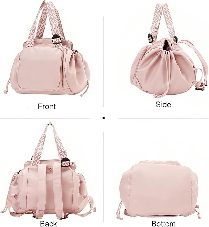 Tote Bag Large Capacity Lightweight Backpack with 15 Pockets Nylon Shoulder Bag for Car Travel Mother Bag - Image 3