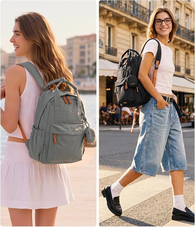 Lightweight Travel Backpack for Women, Anti-Theft Waterproof Hiking Backpack Outdoor Business Casual Daypack 14'' Laptop Work Backpack - Image 6