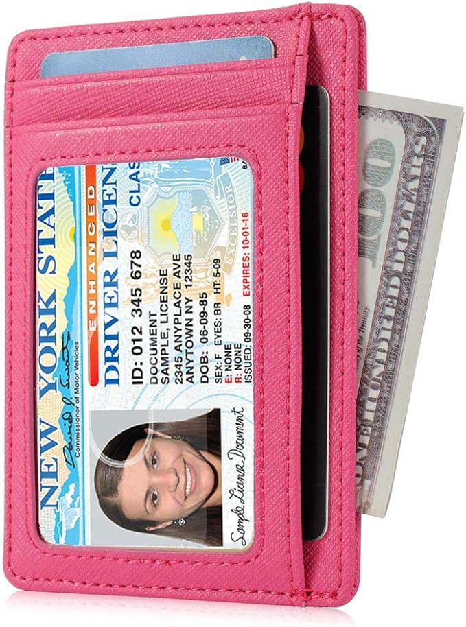 GH GOLD HORSE Slim RFID Blocking Card Holder Minimalist Leather Front Pocket Wallet for Women | Slim - Image 2