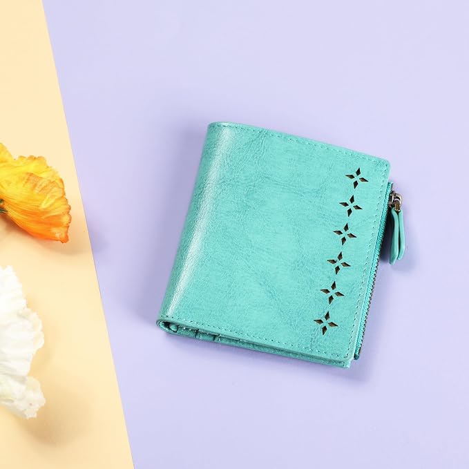 Ultra Thin Small Compact Leather Womens Girls Wallets RFID Blocking Credit Card Holder for Women - Image 7