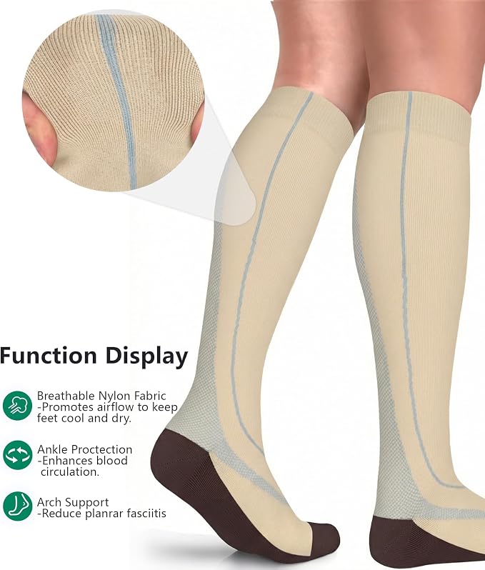 FuelMeFoot 3 Pack Copper Compression Socks - Compression Socks Women & Men Circulation - Best for Medical,Running,Athletic - Image 4