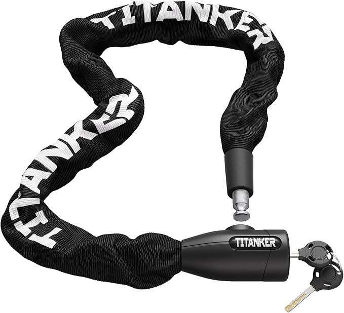 Titanker Bike Chain Lock with Keys, 3.3 Feet Security Heavy Duty Anti-Theft Bicycle Chain Locks for Bike, Motorcycle, Bicycle, Door, Gate, Fence, Grill (6mm, 8mm, 10mm Thick Chain) by Titanker