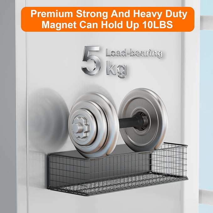 2Pack Magnetic Basket Organizer Holder for Fridge | Magnetic Storage Bin Box Containers, For Refrigerator Whiteboard Classroom - Image 5