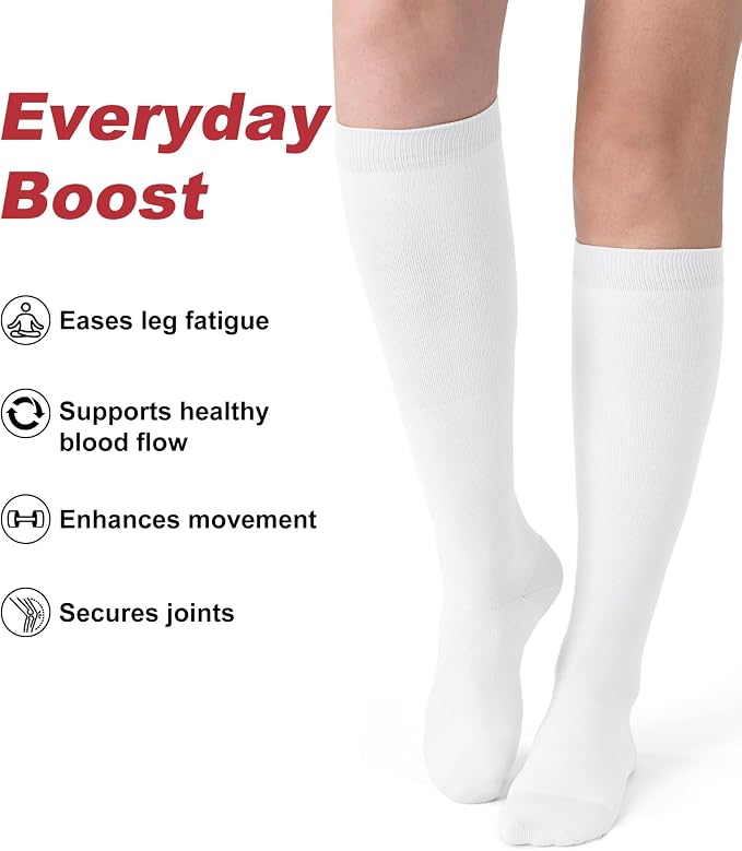 Compression Socks for Women Men 15-20 mmHg Knee High Support for Nurses, Travel, Pregnancy, Athletic - Image 3