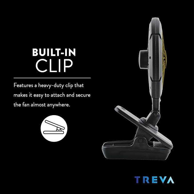 O2COOL Treva 5 in Battery Powered Clip Fan with Clamp 2-Pack | Yes - Image 5