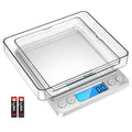 AMIR Digital Kitchen Scale, 3000g 0.01oz/ 0.1g Pocket Coffee Scale, Mini Food Scale, Pro Electronic Jewelry Scale with Back-Lit LCD Display, Tare & PCS Functions, Stainless Steel, Batteries Included by AMIR