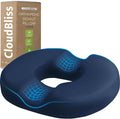 CloudBliss Donut Pillow Stadium Seat Cushion for Tailbone Pain Relief and Hemorrhoids, Memory Foam Seat Chair Cushion, Portable Seat Cushions for Bleachers, Car, Home & Office by CloudBliss