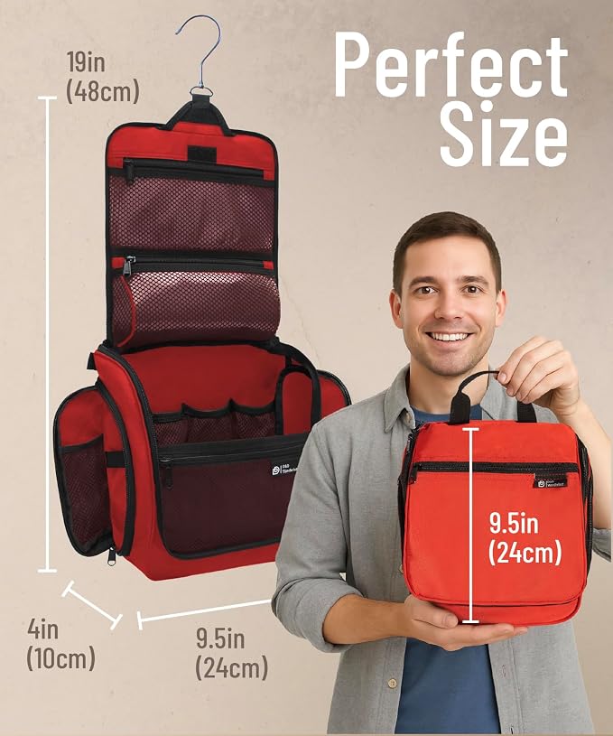 D&D Wanderlust D&D Hanging Travel Toiletry Bag for Men and Women – Cosmetics, Makeup and Toiletries Organizer Kit with 10 Compartments - Image 3