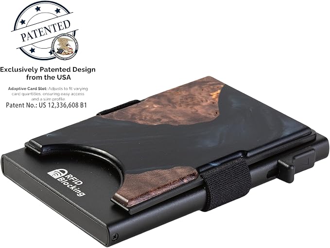 Slim Card Holder Wallet for Men, Minimalist RFID Blocking Pop Up Wallet, Smart Metal Business Card Case Holds 12 Cards, Money Clip, Front Pocket Wallet, Gifts for Men - Image 2