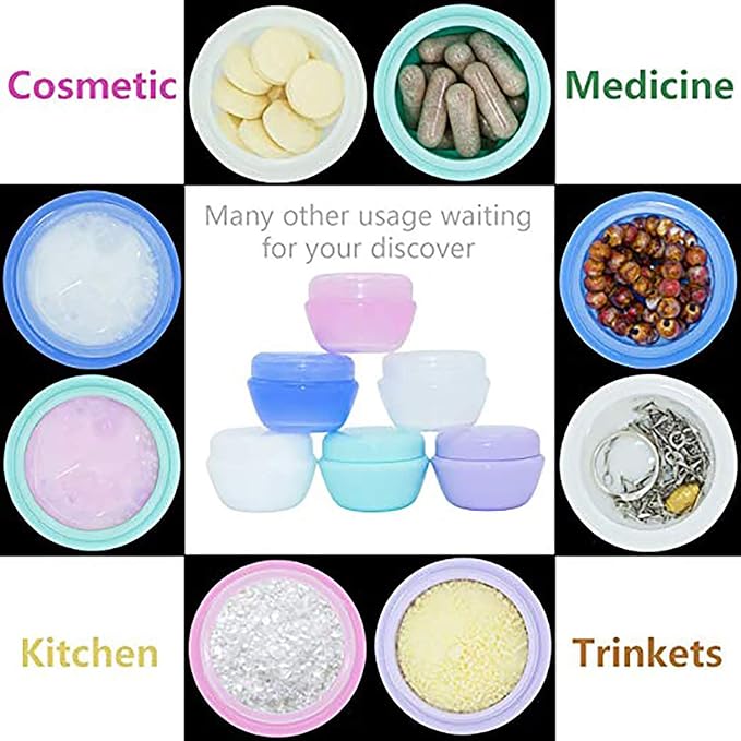 Travel Accessories Toiletry Containers 1 oz for Cream, 6 Pack | Plastic Little Jars for Creams, Compact Travel Size Containers with Leak proof Lids for Body Cream, 30g/1 oz Per Pack - Image 2