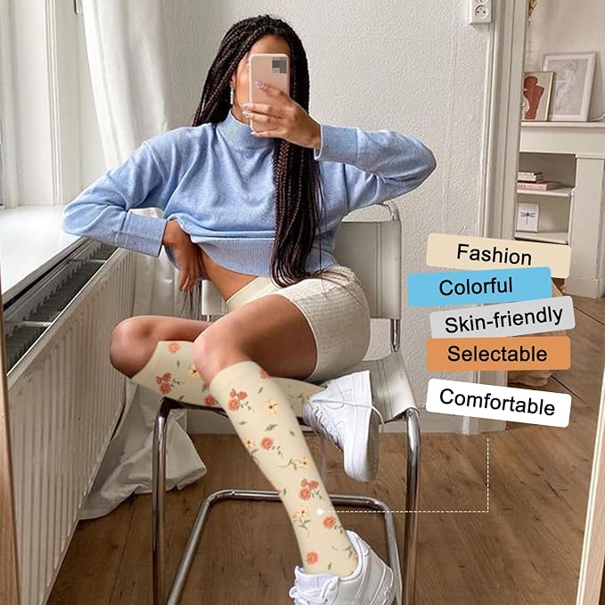 4 Pairs Compression Socks for Women Circulation-Best Support for Nurses,Running,Athletic,Travel - Image 4