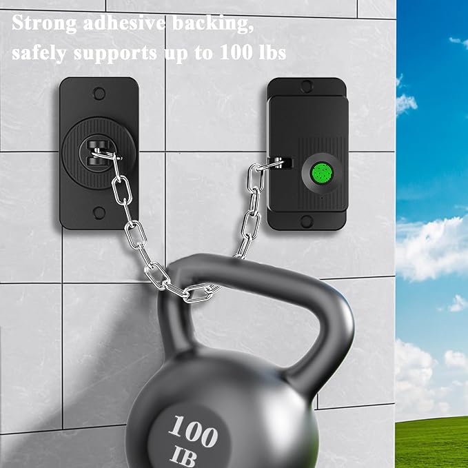 Fingerprint Child Proof Door Lock 2Pcs, Refrigerator Lock with Fingerprint & Door Locks for Kids safety, for Door Lock, Cabinet Locks and Window Locks,Strong Adhesive No Drilling(Black) - Image 6