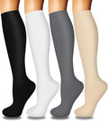 4 Pairs Compression Socks for Women Circulation-Best Support for Nurses,Running,Athletic,Travel by Iseasoo