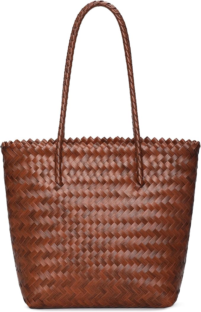 Tavaleu Straw Beach Bags for Women Tote Handbag Shoulder Hobo Bucket Bag | Lightweight, Foldable, PU Straps, Magnetic Closure, Zip Pocket, Reinforced Bottom, Summer Purse, Travel, Vacation, Daily Use by Tavaleu