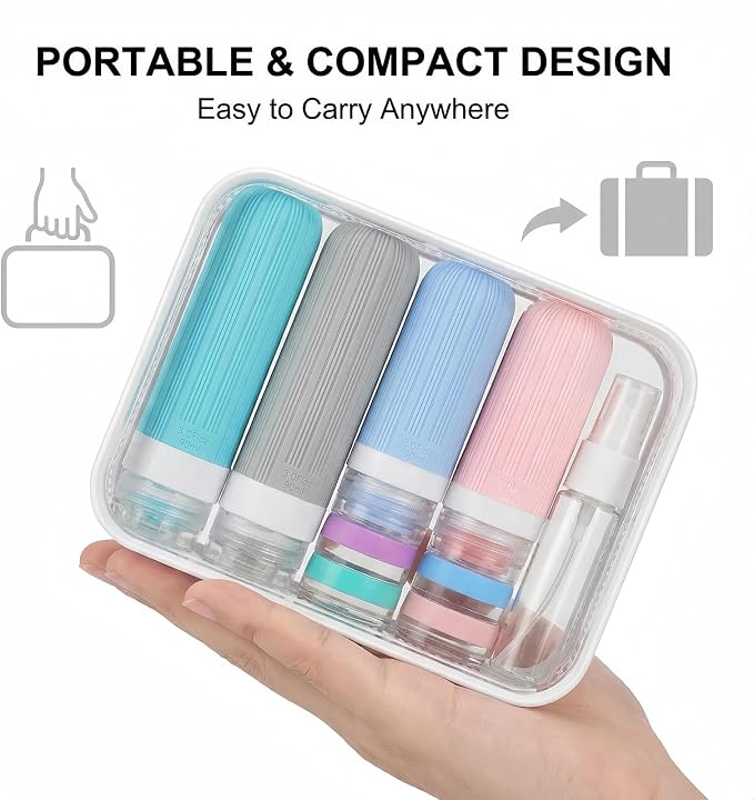Vitog 16 Pack Travel Bottles Set, TSA Approved Silicone Toiletry Containers for Shampoo & Conditioner, Leak Proof Refillable Traveling Size Liquid Containers, Travel Essentials Toiletry Bottles - Image 7