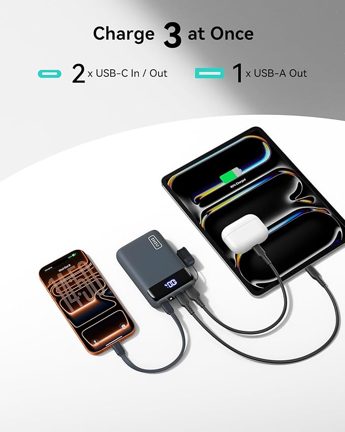 INIU Portable Charger, Smallest 20000mAh 22.5W Fast Charging Power Bank | USB-C Cable, Flight-Safe, Travel Essentials, Flashlight, Battery Pack for iPhone 17 Samsung Xiaomi Google, Mini Size, Blue - Image 5