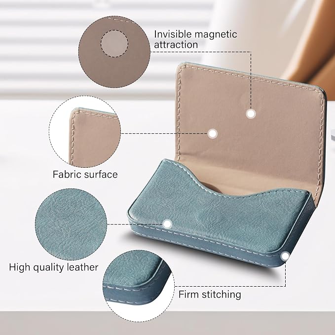 RFID Blocking Wallet - Minimalist Leather Business Credit Card Holder (Qyan) - Image 3
