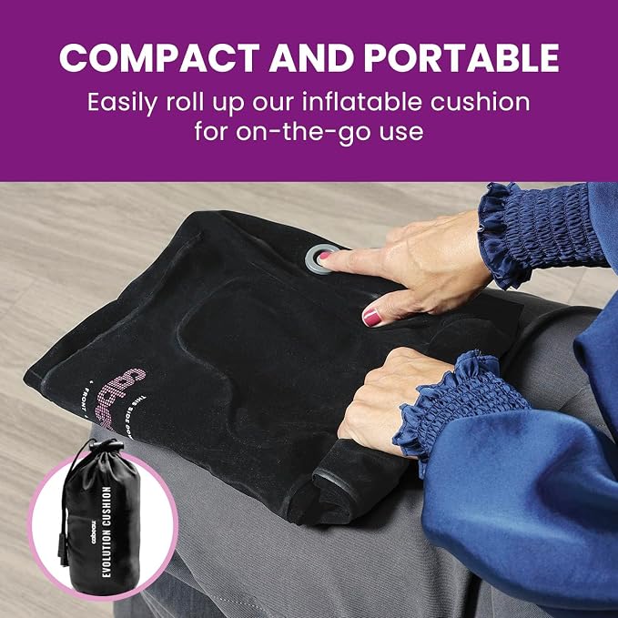 Cabeau Evolution Cushion Portable & Lightweight Inflatable Seat Cushion - Ideal for Office Chairs, School Bleachers, Stadium Seats, and Wheelchairs - Comfort on The Go - Image 6