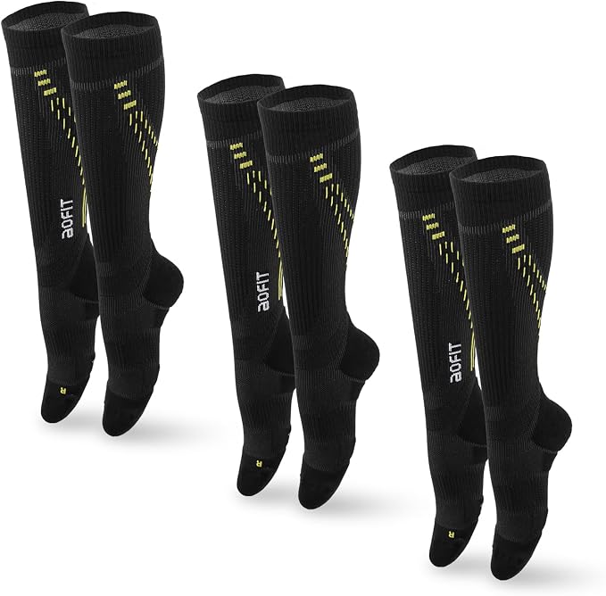 AOFIT Graduated Compression Socks for Women Travel Flight Nurses Dr Scholls Airplane 15-20 mmhg by aoFIT