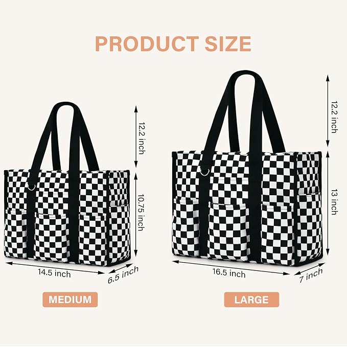 Becokan Large Tote Bag for Women Waterproof with 12 Pockets Top Zipper Closure Utility Teacher Nurse Bags for Work School - Image 5