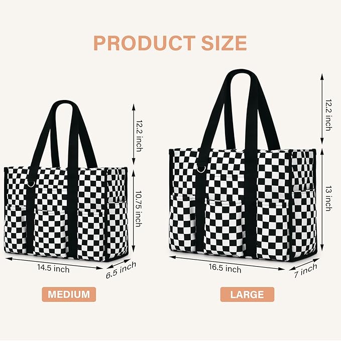 Becokan Large Tote Bag for Women Waterproof with 12 Pockets Top Zipper Closure Utility Teacher Nurse Bags for Work School - Image 5