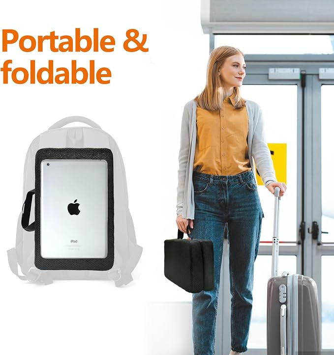 Portable Seat Cushion for Stadium Breathable Foldable Seat Cushion for Airplane,Bleacher,Office Chair,Black - Image 2