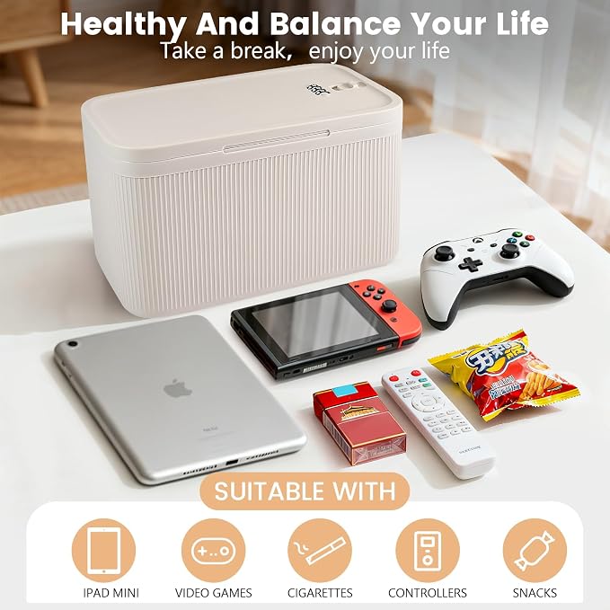 Upgraded Taller Size Medicine Lock Box,Lockable Storage Box with Combination Code for Medication Safe,Lock Box for Pills/Snack/Ipad Mini,Locked Container for Home/Office 9.4X5.5X5.7inch Medium - Image 8