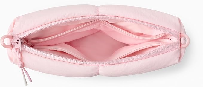 Comfyable Puffy Electronics Organizer Travel Case, Cute Tech Pouch for Women Men, Cable Storage Bag for Charger, Phone, Power Bank, Cord, Compact Tech Accessories Pouch, Light Pink - Image 4