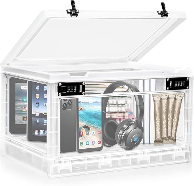 Lalifebuss Large Lock Box for Personal Items, 24 Litre Combination Lockable Storage Box for Office Locker/School/Medicine/Snacks/Phone Jail/Electronic/Home by Lalifebuss