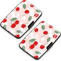 Mayski 2 Pack Credit Card Holder for Women RFID Blocking Wallet, Cherry | Card Wallets for Women Small Mini Business Metal Accordion Aluminum Alloy Hard Case for Men by SLIMELEGANCEPERSONIFIED