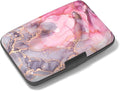 Rimilak Aluminuml Credit Card Holder,Pink Flow Mable | Mini Credit Card Wallet RFID Blocking Slim Metal Hard Case for Women Men by Rimilak
