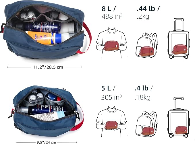 Travel Toiletry Bag 8L, Large Packing Cube with Waterproof TPU Wet/Dry Compartment - Image 4
