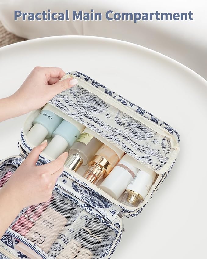 Narwey Small Hanging Travel Toiletry Bag for Women, Travel Bag for Toiletries, Makeup Bag Organizer Cosmetic Bags Make Up Bags for Girls - Image 5