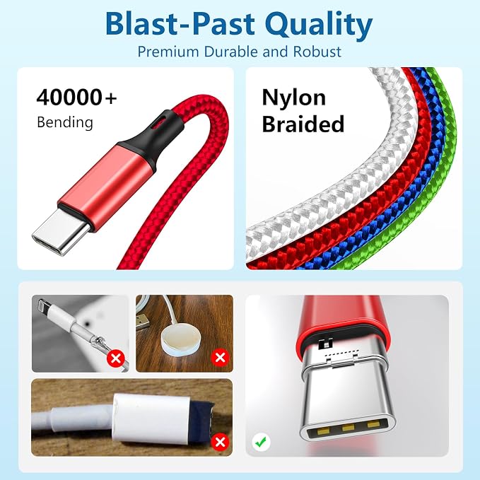 2Pack Multi Charging Cable for Apple Watch Charger 4 in 1 Travel Essentials RV Camping Essentials USB C/L/Micro Compatible with iWatch Series 11-1/iPhone 17/16/15/Android Airplane Gadgets-4FT - Image 3