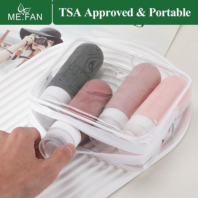 ME.FAN Travel Bottles for Toiletries,3oz Silicone Travel Size Containers, TSA Approved Squeezable Portable Split Bottle, Travel Accessories for Conditioner Shampoo Lotion - 4 Pack Desert Sage - Image 7