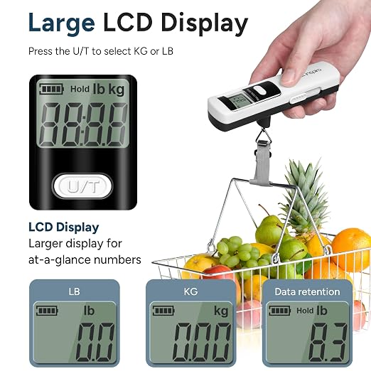 Battery-Free Luggage Scale – No Batteries Needed, Portable Digital Hanging Suitcase Weight Scale for Air Travel & Checked Bags, 110lb/50kg, LCD Display, Compact Travel Accessory - Image 5
